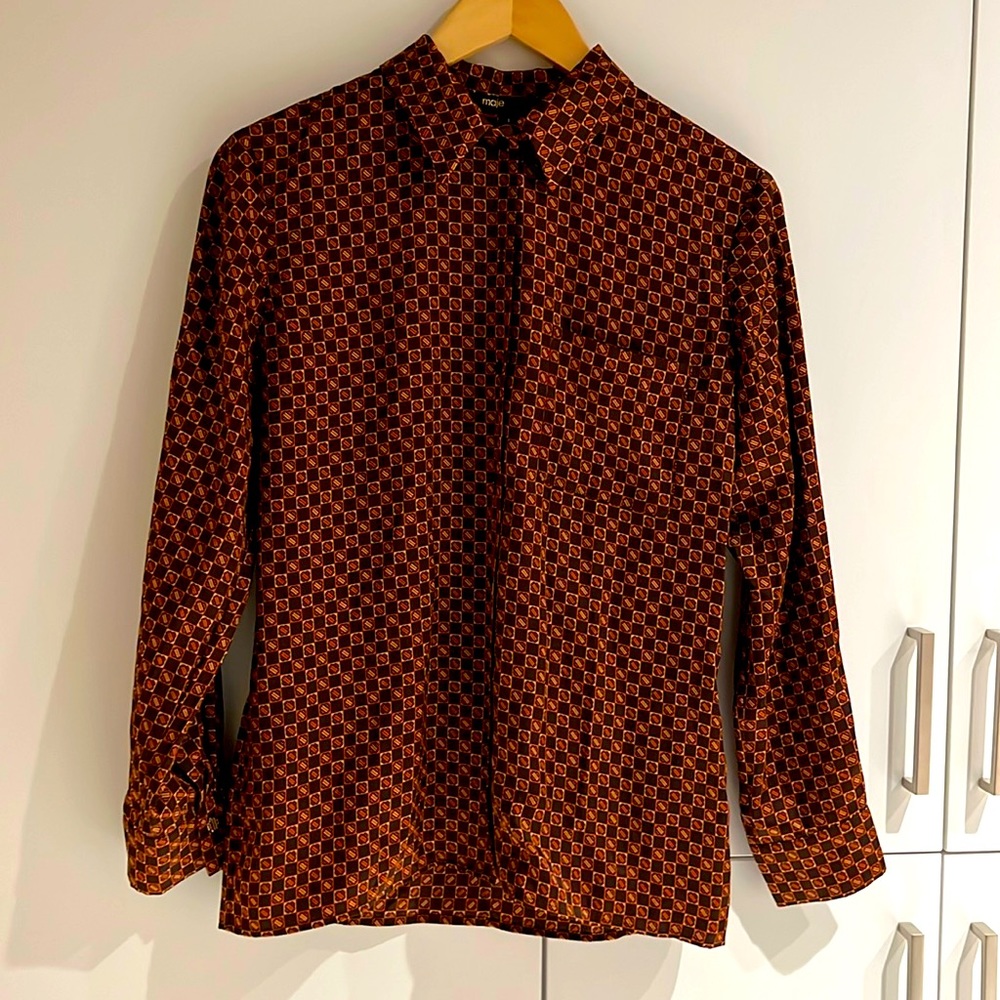 Maje Rablic print long sleeve blouse never worn